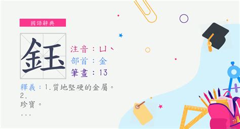 鈺的意思|漢字:鈺 (注音:ㄩˋ,部首:金) 